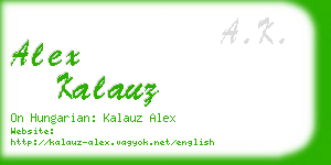 alex kalauz business card